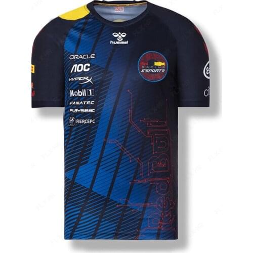 2021 mens summer new F1 racing off-road motorcycle AMG GP Blue Short Sleeve T-Shirt fast dry and breathable