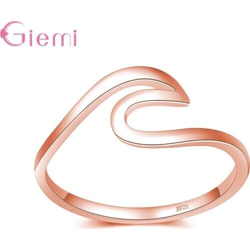 925 Sterling Silver Jewelry Knuckle Rings Statement Punk Smooth Wave Wedding Band Ring Women Men Handmade Creative Bijoux