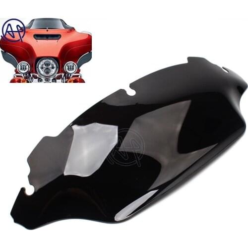 7 Inch Black Wave Windshield Windscreen For Harley Touring FLHX FLHT 2014 2015 2016
