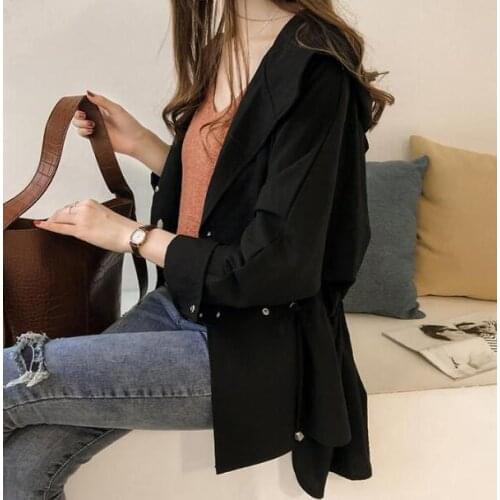 M-5xl Autumn Long Sleeve Coat Women 2020 Korean Hooded Windbreaker Women Coats And Jackets Women Plus Size Hood Jacket