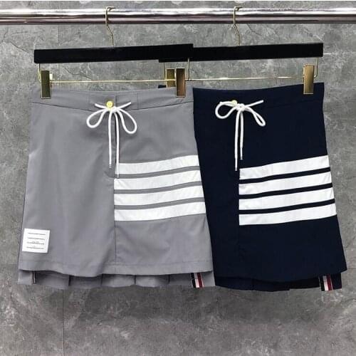 2021 Fashion Brand Skirts Women High Waist Slim Skirts Above Knee Mini Skirt Striped Casual Summer Short A-Line Skirt