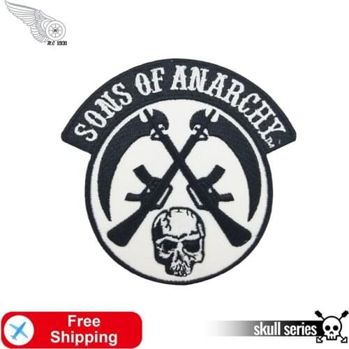 Skull Sons of Embroidery Patch Iron on Fashion Stickers for Clothing Decration Jackets Shirts Custom Bags Badges Accessories