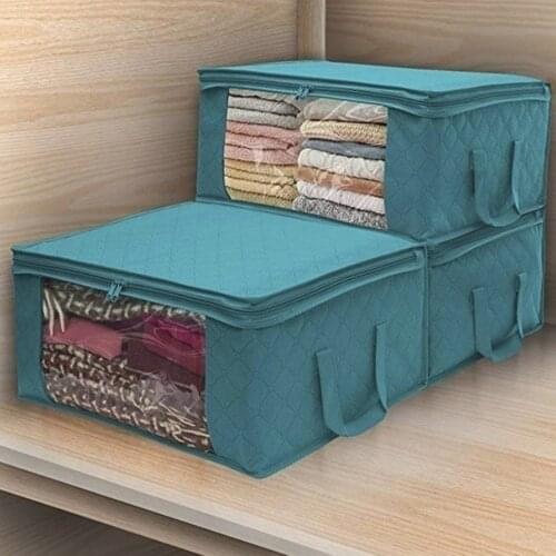Non-Woven Folding Storage Box Non-Woven Storage Bags Portable Space Saver Wardrobe Clothing Dustproof Home Large Capacity