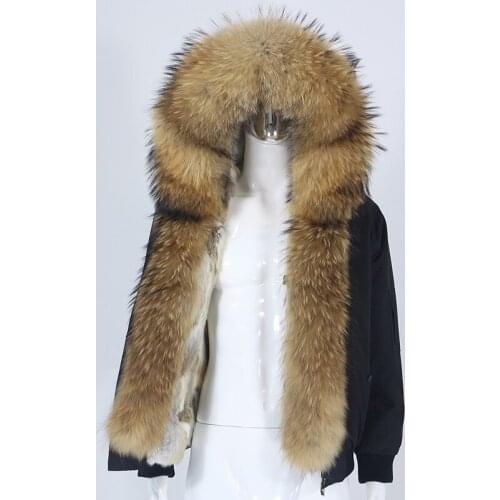 OFTBUY 2021 Men Bomber Parka Waterproof Winter Jacket Natural Real Raccoon Fox Fur Coat Collar Hooded Rabbit Liner Streetwear