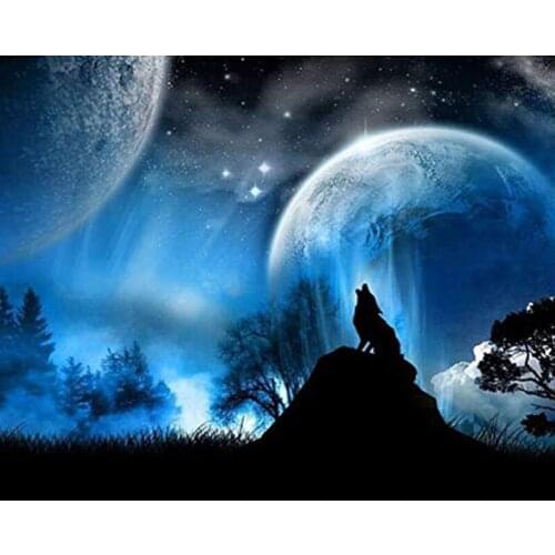 Full diamond painting animal Cross stitch Round Drill Diamond embroidery Wolf Resin diamond draw christmas Home decor painting