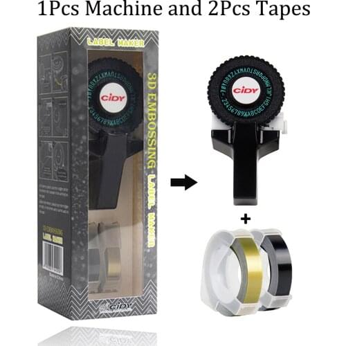 Mini Portable Printer DIY Handhold Typewriter Label Maker for MOTEX E101 Lettering Machine with 2 Roll 3D Embossing Manual Tape