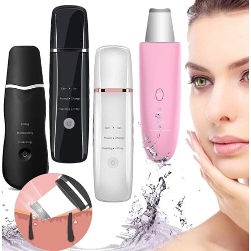 Portable Ultrasonic Skin Scrubber Deep Clean Vibration Facial Exfoliator Peeling USB Rechargeable Massager Cleaner Skin Care