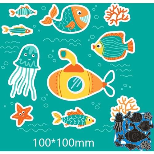 100*100mm Underwater World New Arrival Frame Cutting Dies Stencil DIY Scrapbooking Photo Album Embossing Paper Card