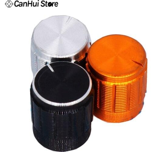 5pcs Potentiometer Knob Aluminum Knobs Cap Diameter 15MM 15x16.5mm Silver Black Golden Color Switch Caps Electronic Component