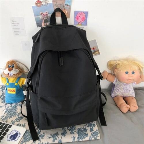 Solid Color Casual Backpack Cute New Women Backpack Fashion School Bags for Teenage Girls Student Kawaii Shoulder Bags Mochilas