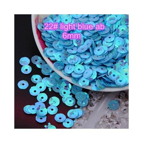 Loose Sequins 50g 6mm Cup Round Sequins Paillettes Sewing Decoration Artesanatos Acessorios 22# Light Blue AB-L Confetti