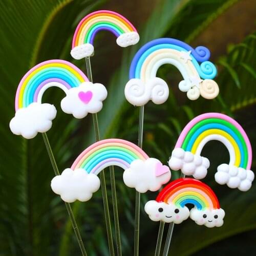 Garden Decoration Outdoor Accessories Jardin Rainbow Flower Pot Micro Landscape DIY Small Ornaments Succulent Potted Gardening