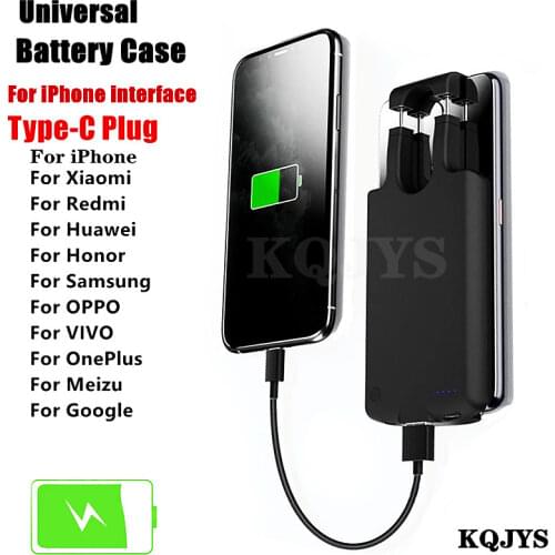 Universal Battery Charger Case For Huawei OPPO Samsung VIVO Google Xiaomi Power Case Type-C Adjustable Cover Power Bank Case
