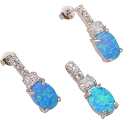 Gorgeous style Brand Jewelry Sets blue fire opal Silver Stamped top Fashion jewelry set for Anniversary OS006A