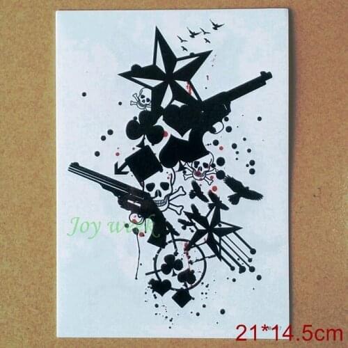 Waterproof Temporary Tattoo Sticker large size gun skull totem graffiti tatto stickers flash tatoo fake tattoos for men women