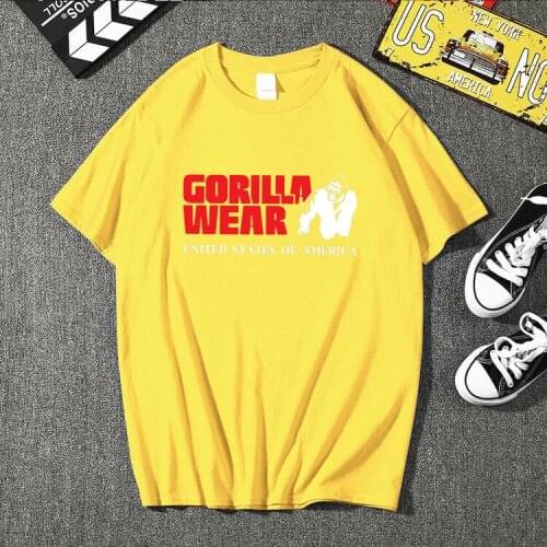 Funny tee cute gorilla wear t shirts homme men casual short sleeves cotton tops cool tshirt summer jersey costume shirts