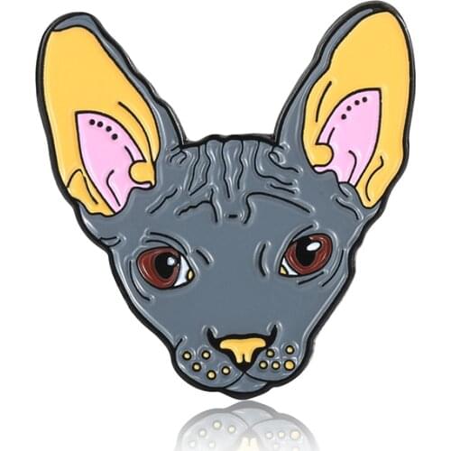 Sphynx Cat Animal Enamel Pin Badge for Women Brooches Metal