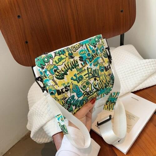 Ladies Green Fashion Graffiti Envelope Bag Designer Small Crossbody Bags for Women 2021 Summer Clutch Purse Female Shoulder Bags