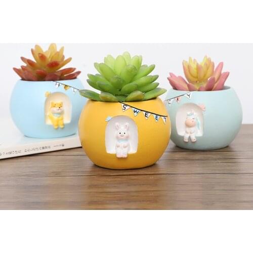 1pc Creative Look Up To Starry Sky Flower Pot Simple Succulent Resin Personality Small Potted Office Flower Container