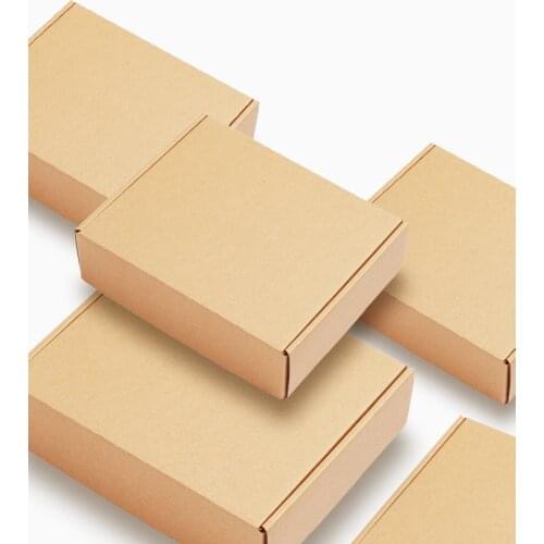 10pcs Multi Size Square Kraft Packaging Box Wedding Party Favor Supplies Handmade Soap Chocolate Candy Storage Carton