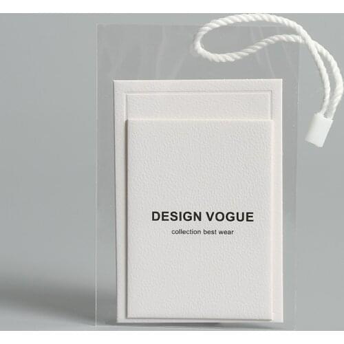 1000 Sets Customized Printed Hang Tag 2pcs Cards with Opp Bag / Clothing Hangtag Garment / Hanging Label / Swing Price Tag OEM
