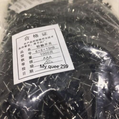 1000PCS 6X6X13 DIP Tactile Tact Mini Push Button Switch Micro Switch Momentary 6*6*13 mm