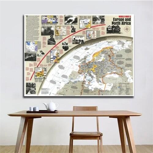 59x42cm Vintage World Map Office Supplies Detailed Antique Poster Europe and North Africa 1991 Map of World Culture Decoration