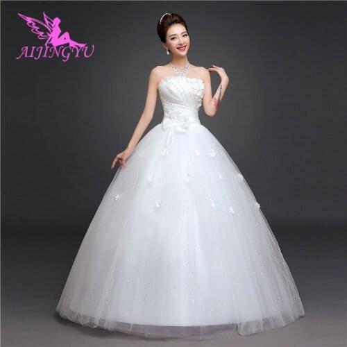 AIJINGYU 2021 sexy Customized new hot selling cheap ball gown lace up back formal bride dresses wedding dress WK403