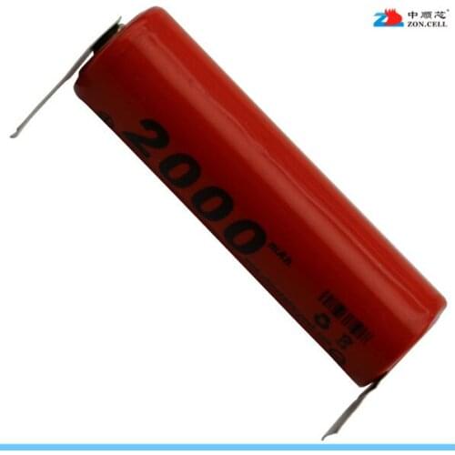 New 2000mAh 1.2V with pad core in welding foot NiMH batteries electric shaver battery barber scissors Rechargeable Li-ion Cell