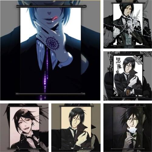 Black Butler Sebastian Michaelis Anime manga wall Poster Scroll B