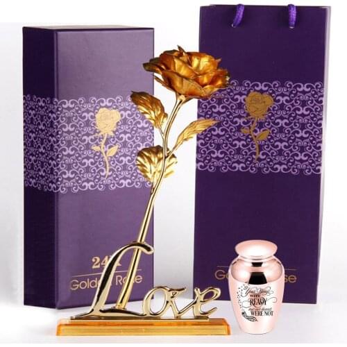 CremationUrns Rose Flower Frame Memorial Pet Cats And Dogs, Etc Stainless Steel Urn-Your Wings Were Ready, But My Heart Was Not