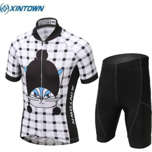XINTOWN Children Kids Cycling Clothing Set Bike Bicycle Jersey shorts set Sportswear Boys Girls Cycling Clothing Riding Wear