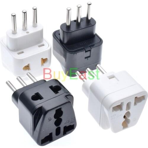 Lot 5 Italian, Uruguay Travel Adapter 2 Outlet Port Convert AU/UK/EU/GE/US/China.... World Plug AC100~250V 10A Black Color