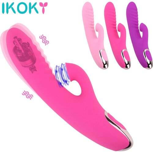 IKOKY Dildo AV Vibrator Nipple Sucker Oral Sex Vagina Sucking Female Masturbation Clitoris G Spot Stimulation Sex Toys For Woman