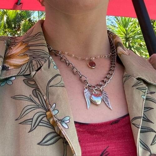 Ins Wind Hand Made Titanium Steel Non-Fading Love Necklace All-match