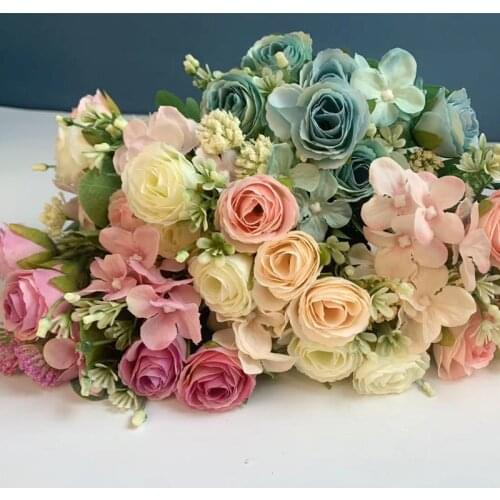 27 cm artificial rose flower true touch artificial bouquet artificial flower wedding decoration flower home garden decoration