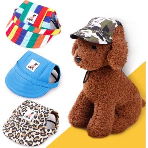 Pet Dog Caps Small Puppy Pets Summer Print Cap Dog Baseball Visor Hat Outdoor Accessories Sun Bonnet Cap Chihuahua Yorkshire