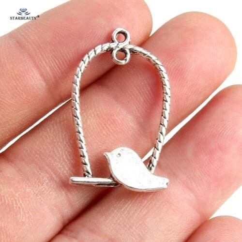 Starbeauty 10pcs Cute Bird Cage Fashion Jewelry Making Accessories Bracelet Component Body Jewelry Findings Ear Piercing Parts
