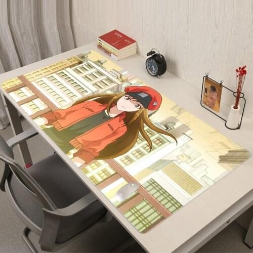 Cells At Work Mouse Pad Keyboard Gamer Accessories Desk Xxl PC Cabinet Mat Kawaii Mause Pads Large Anime Gaming Gamers Hot Table