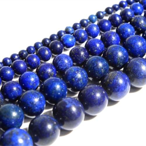 Round 4/6/8/10mm Lapis Lazuli Loose Beads for DIY Craft Bracelet Necklace Jewelry Making