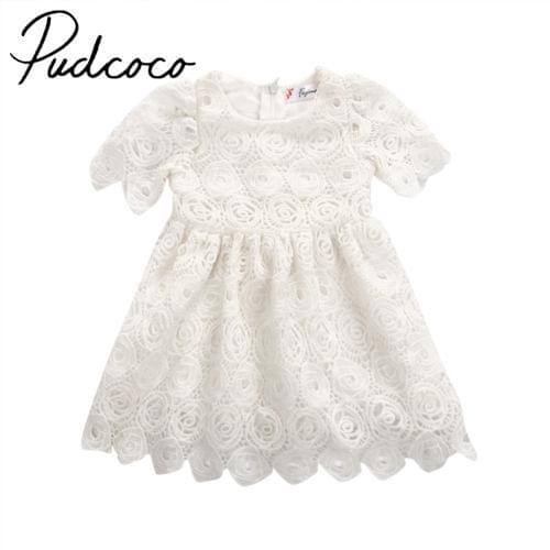 Hot Princess Wedding Party Prom Birthday Dress Lace Tutu Dresses For Baby Girl 0-24m