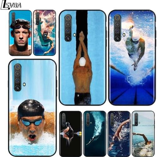 Michael Phelps Swimming for OPPO Realme V15 X5 X3 X50 X7 X2 C17 C11 C3 C2 7 7i 6 6S 6i 5 Narzo 20 Pro Black Phone Case