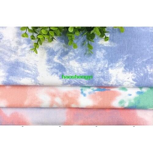 Fashion tie-dye fabric, abstract printed Chinese style denim tie-dye apparel fabric,sewing material