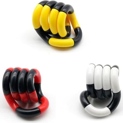 Set of 3)MultiColor DIY 18 section winding toys Novelty Deformation Twisted Rope stress relief toy