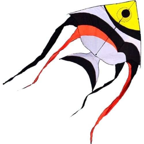 Outdoor Fun Sports New 4m Power Colorful Tropical Fish Kite With Handle And Line Good Flying