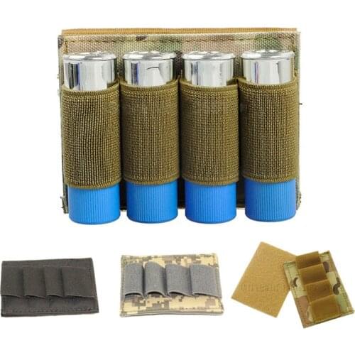Hunting 12GA Rifle Gun Bullet Pouch Paintball Buttstock Ammo Pouch Carrier Airsoft Magic Sticks 4 Shells Cartridge Holder