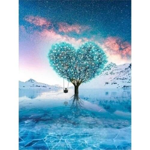 Landscape 5D DIY Full Round/Square Diamond Painting Love Tree 3D Embroidery Cross Stitch Rhinestone Mosaic Home Decor Art Y1188