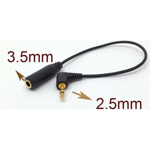 Gold planted 2.5mm Male to 3.5mm Female Adapter Cable Stereo Audio AUX Cord