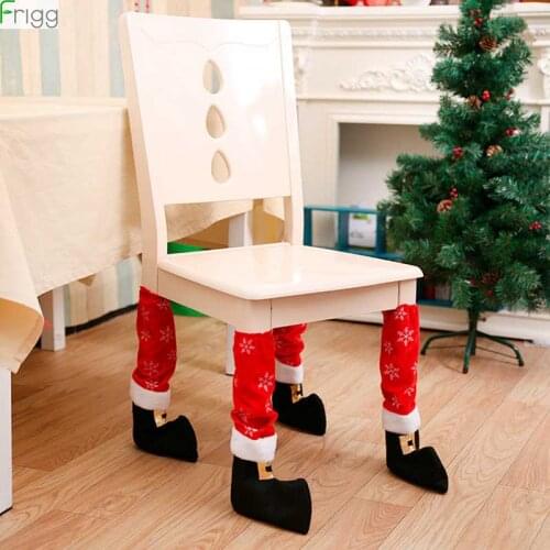 Christmas Ornaments Striated Red Table Leg Chair Foot Covers Table Decoration Christmas Decorations For Home New Year 2020