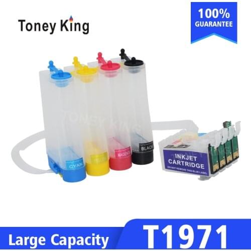 Toney King T1971 Continuous Ink System Kit For Epson EXPRESSION XP-101 201 211 401 204 104 214 411 Printer With Reset Chip